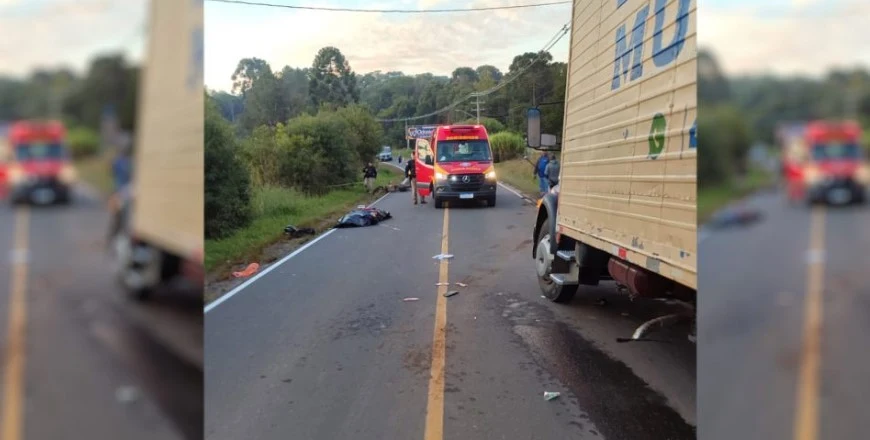 Motociclista morre após bater na traseira de caminhão em Prudentópolis