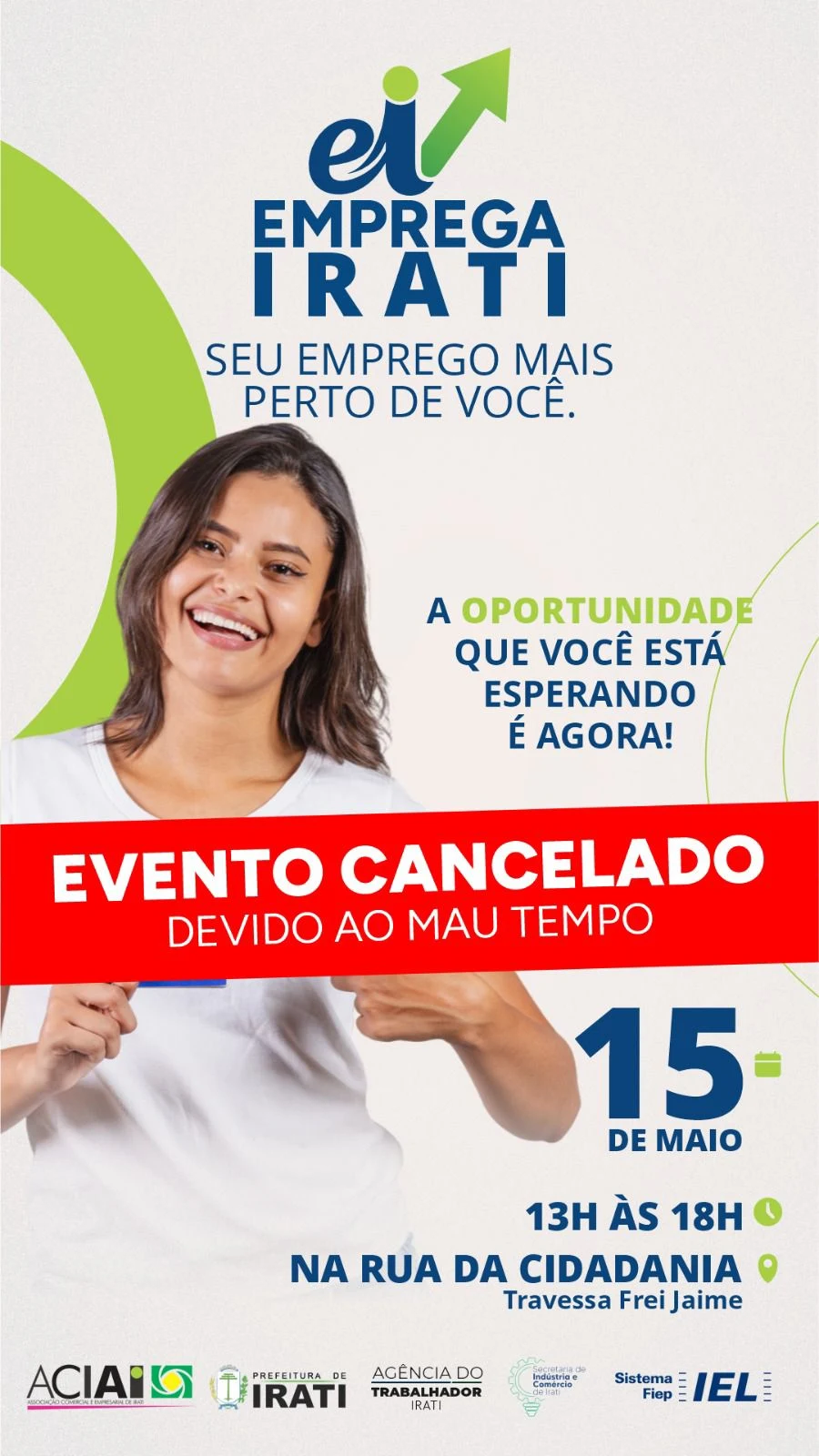 Chuvas cancelam Emprega Irati; vagas seguem disponíveis na ACIAI