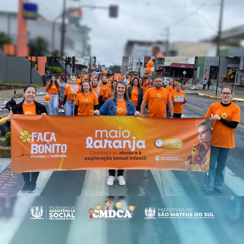 Passeata do Maio Laranja mobiliza comunidade em São Mateus do Sul