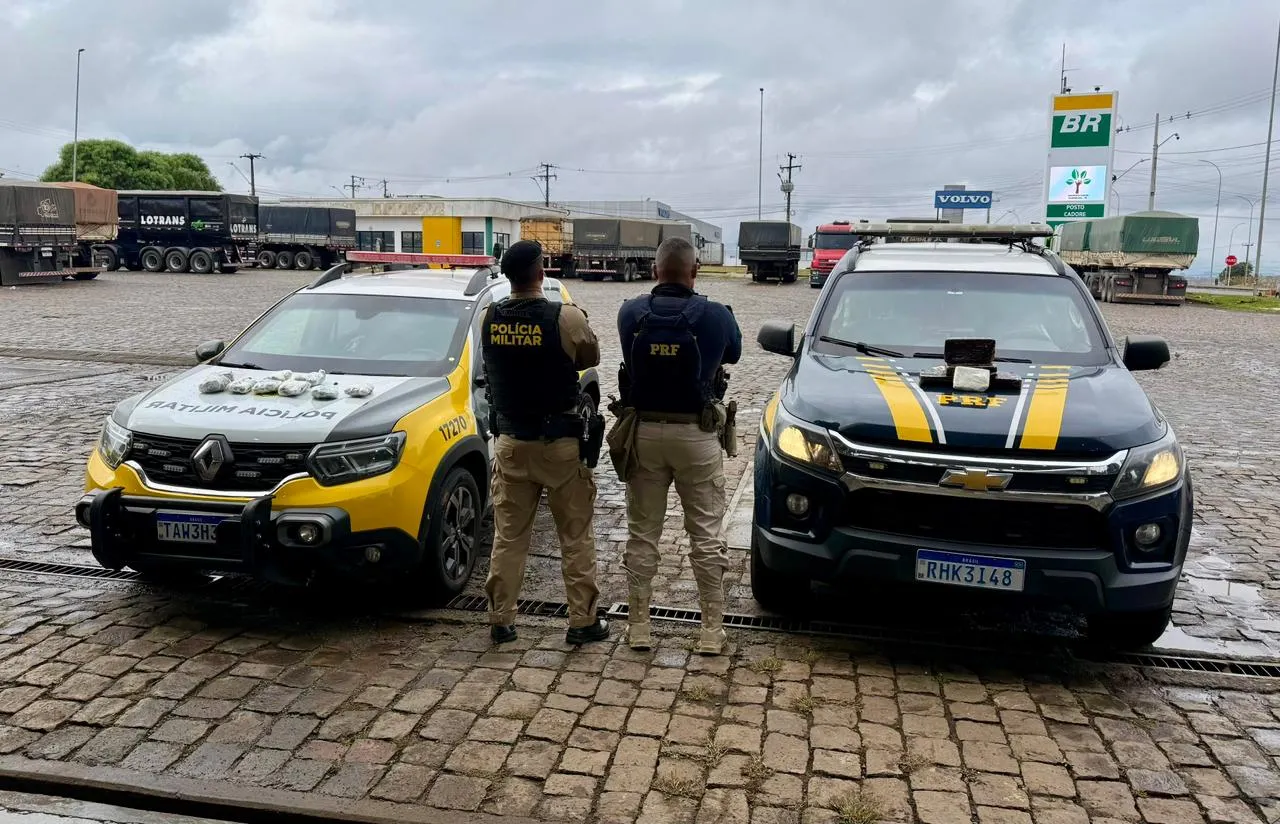 PRF e PMPR apreendem drogas escondidas em tanque de combustível na BR-277, em Guarapuava