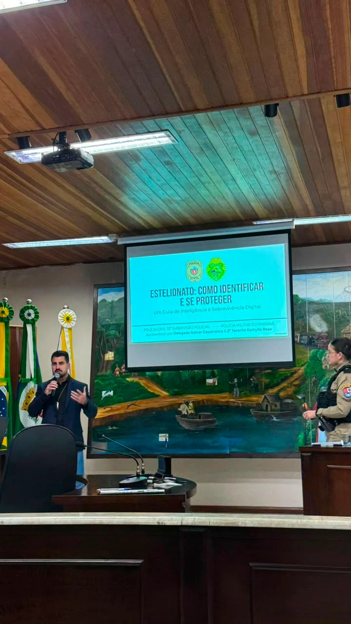 Polícia Civil realiza palestra sobre prevenção a golpes e estelionato na Câmara Municipal de Rio Azul