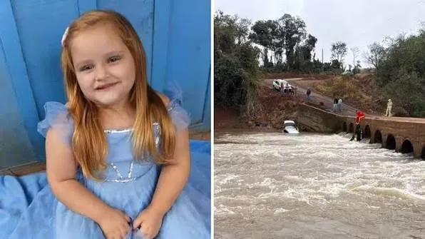 Carro cai de ponte, menina de 4 anos desaparece em rio e é encontrada sem vida