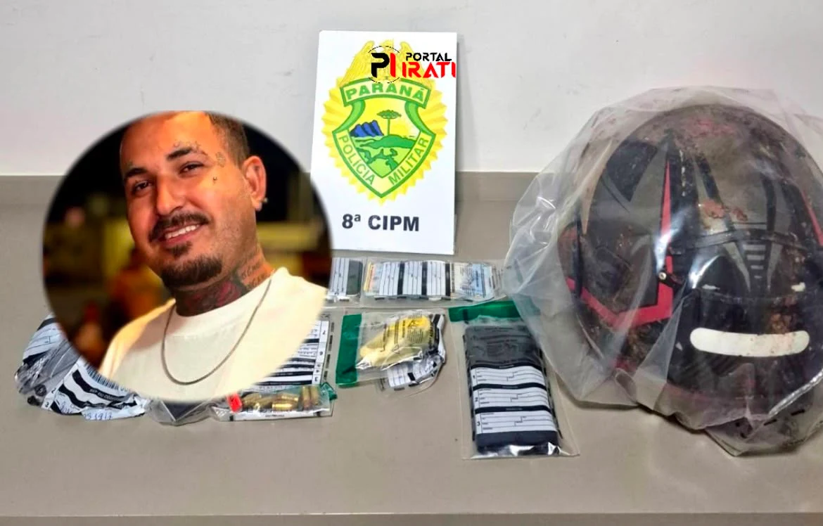 Suspeito de matar homem é preso com pistola e capacete enterrados em Imbituva