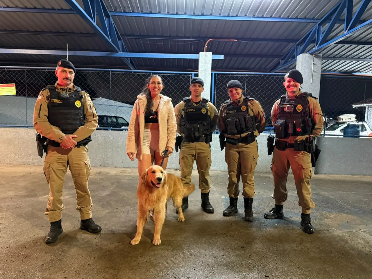 Final feliz em Irati: PM encontra cachorro perdido e consegue reunir Lennon com sua família