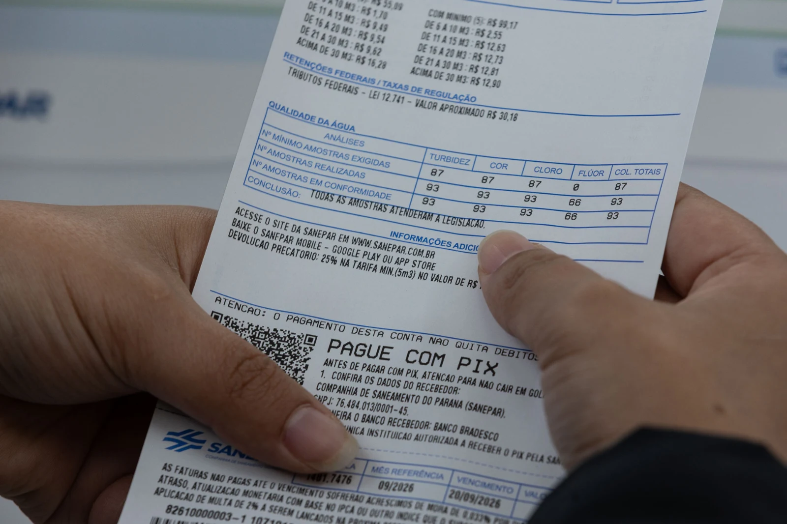 Sanepar começa a aplicar desconto de 25% na tarifa de água e esgoto a partir de outubro