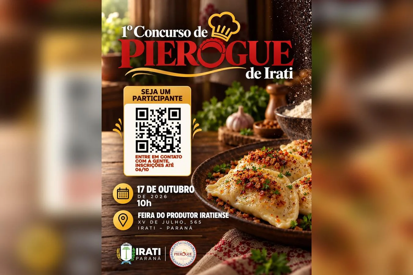 Concurso em Irati vai premiar melhor pierogue com até R$ 1,5 mil; veja como participar